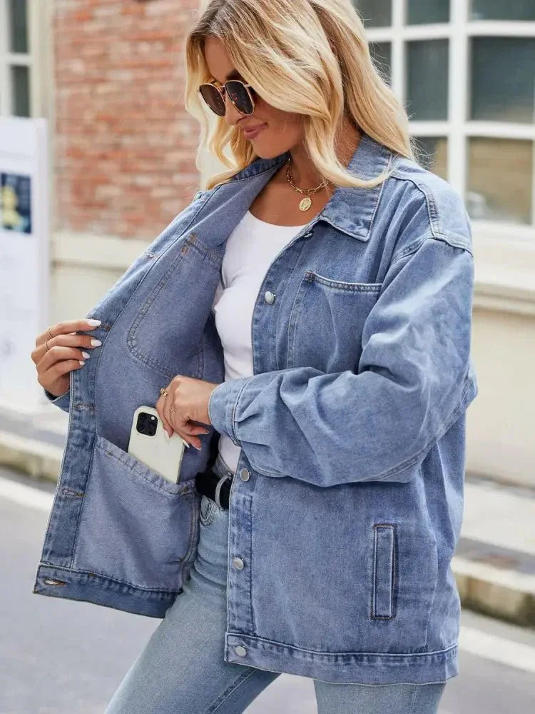 Button Up Denim Jacket with Pockets - Update AvenueTrendsi100100752068233100100752068233ffb8daca653b49cabf9b1bc83e760492 - MaxMedium