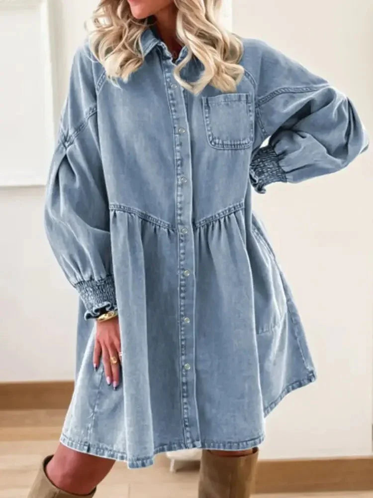 Button - Up Denim Shirt Dress with Smocked Cuffs - Update AvenueDenim Dresses & SkirtsTrendsi10010090194253610010090194253674adda29 - 254c - 4c16 - ac5e - 8e77049ac8a2 - Max - OriginMedium