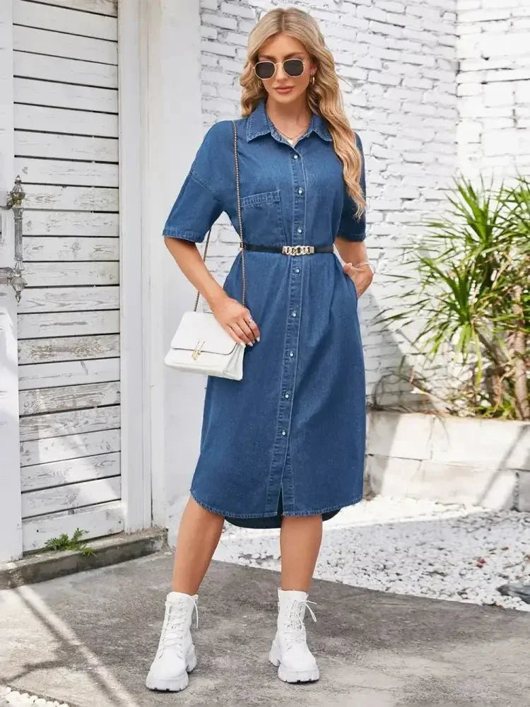 Button Up Dropped Shoulder Denim Dress - Update AvenueDenim Dresses & SkirtsTrendsi10010086756587510010086756587594911b17 - 9609 - 4e41 - 8c3f - db70f616011b - MaxDusty Blue