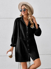 Button Up Flounce Sleeve Mini Denim Dress - Update AvenueDenim Dresses & SkirtsTrendsi1001006100919121001006100919125af8f75c - 9bdb - 4158 - a9c4 - c6ec74d8d77f - MaxBlack