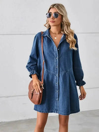 Button Up Flounce Sleeve Mini Denim Dress - Update AvenueDenim Dresses & SkirtsTrendsi1001006100990181001006100990186726fd1f - 5eb9 - 4304 - 89b5 - e9c0bde3141d - MaxDark Blue