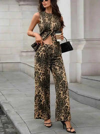Button Up Tank and Pants Denim Set