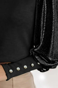 Buttoned Cuffs Shiny Puff Sleeves Top - Update AvenueTrendsi100101493795245100101493795245dcdd4dd3947d42389c5853fe8a6d3d5b - MaxBeige