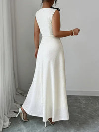 Buttoned Sleeveless Maxi Tank Dress