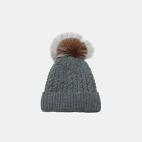 Cable Knit Winter Hat with Pompom