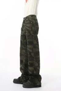 Camouflage Bootcut Jeans with Pockets - Update AvenueTrendsi100400017824041100400017824041Camouflage Bootcut Jeans with PocketsArmy Green