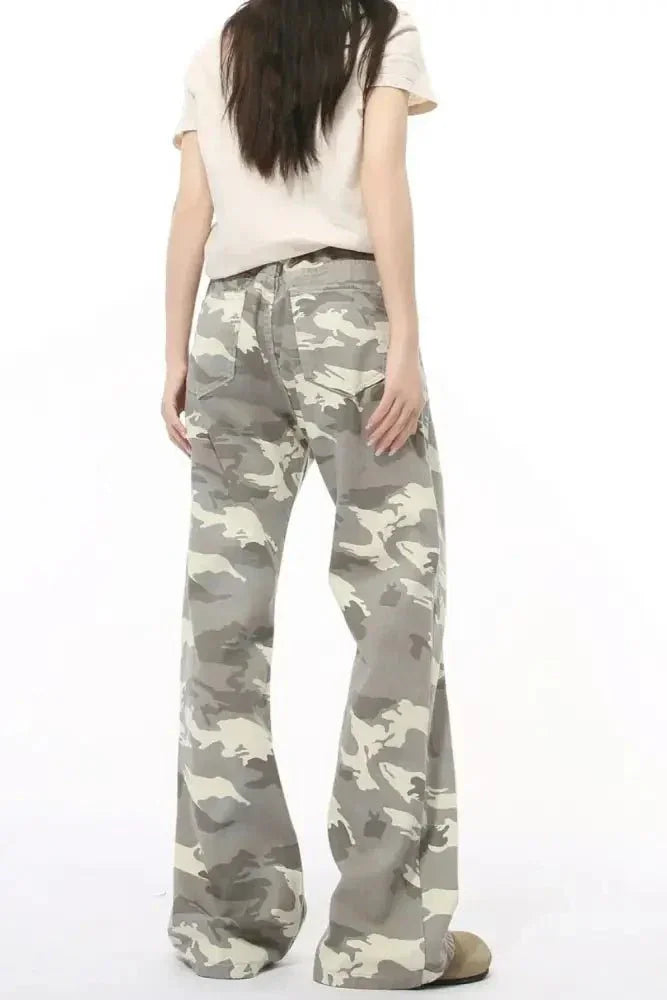 Camouflage Bootcut Jeans with Pockets - Update AvenueTrendsi100400017824773100400017824773Camouflage Bootcut Jeans with PocketsGray