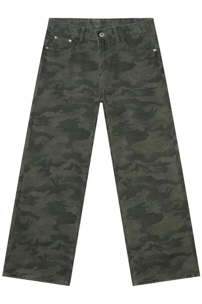 Camouflage Jeans with Pockets - Update AvenueTrendsi100400063565971100400063565971Camouflage Jeans with PocketsArmy Green