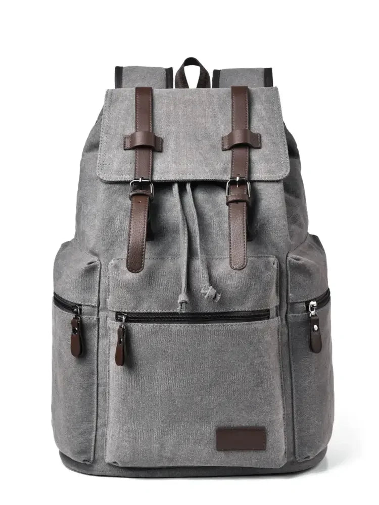 Canvas Backpack Bag with Buckle Straps