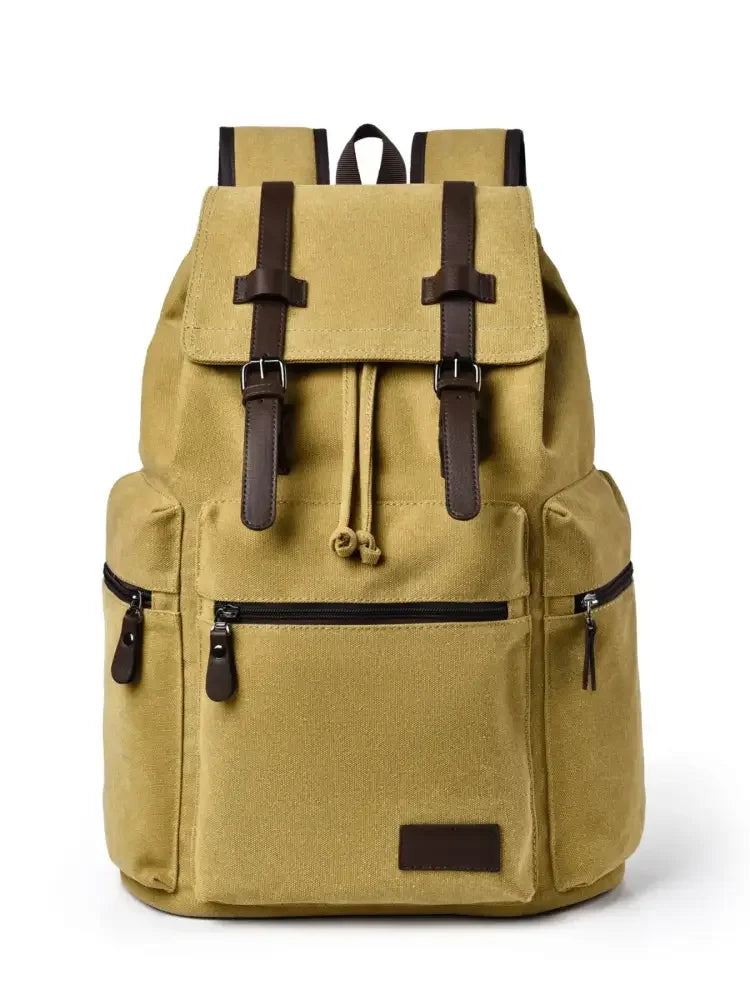 Canvas Backpack Bag with Buckle Straps