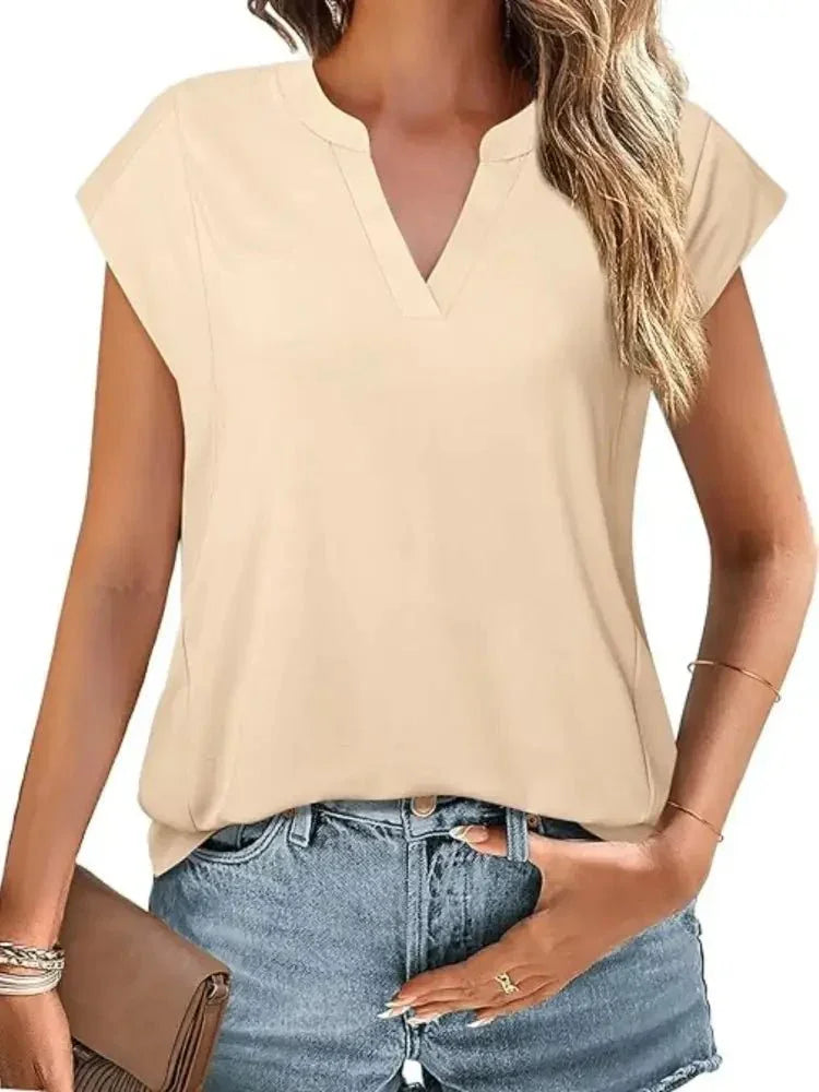 Casual Notched Short Sleeve Summer Blouse - Update AvenueT-ShirtsTrendsi100100195941342100100195941342b82d6a30 - 1411 - 4242 - ae2f - 1e39e815a96a - Max - OriginApricot