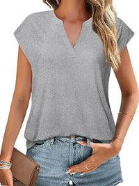 Casual Notched Short Sleeve Summer Blouse - Update AvenueT-ShirtsTrendsi100100195941404100100195941404c12de352 - 2b0a - 48cb - 8993 - 865ce4726497 - Max - OriginLight Gray