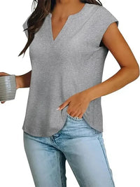 Casual Notched Short Sleeve Summer Blouse - Update AvenueT-ShirtsTrendsi1001001959414041001001959414040101ded0 - fec7 - 44bb - 82ce - 1c5efb137f31 - Max - OriginLight Gray