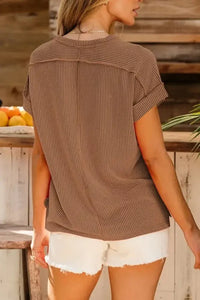 Casual Ribbed Short Sleeve Round Neck T-Shirt - Update AvenueT-ShirtsTrendsi100100902981105100100902981105eaf6a375 - 16b2 - 4ba8 - b8dd - 982fc88c5236 - Max - OriginTaupe