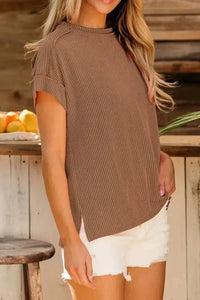Casual Ribbed Short Sleeve Round Neck T-Shirt - Update AvenueT-ShirtsTrendsi100100902981105100100902981105660010d4 - 5100 - 4259 - 8a62 - bc9919e444f2 - Max - OriginTaupe