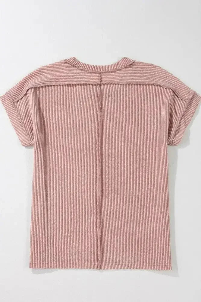 Casual Ribbed Short Sleeve Round Neck T-Shirt - Update AvenueT-ShirtsTrendsi1001009029816601001009029816605ff1a3b0 - 46db - 42ff - 9a66 - 0e0e84ca7279 - Max - OriginDusty Pink