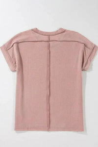 Casual Ribbed Short Sleeve Round Neck T-Shirt - Update AvenueT-ShirtsTrendsi1001009029816601001009029816605ff1a3b0 - 46db - 42ff - 9a66 - 0e0e84ca7279 - Max - OriginDusty Pink