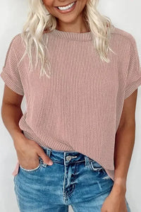 Casual Ribbed Short Sleeve Round Neck T-Shirt - Update AvenueT-ShirtsTrendsi100100902981660100100902981660e3b50fcb - adb1 - 46b2 - ab1c - 64b447a0790e - Max - OriginDusty Pink