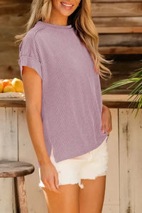 Casual Ribbed Short Sleeve Round Neck T-Shirt - Update AvenueT-ShirtsTrendsi100100902981904100100902981904e969d09d - c47f - 4a9b - 9dd4 - 981a6251e909 - Max - OriginPink Purple