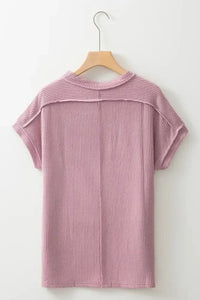 Casual Ribbed Short Sleeve Round Neck T-Shirt - Update AvenueT-ShirtsTrendsi100100902981904100100902981904476dc11f - 2a4d - 4b31 - a83e - de7732b20bf0 - Max - OriginPink Purple