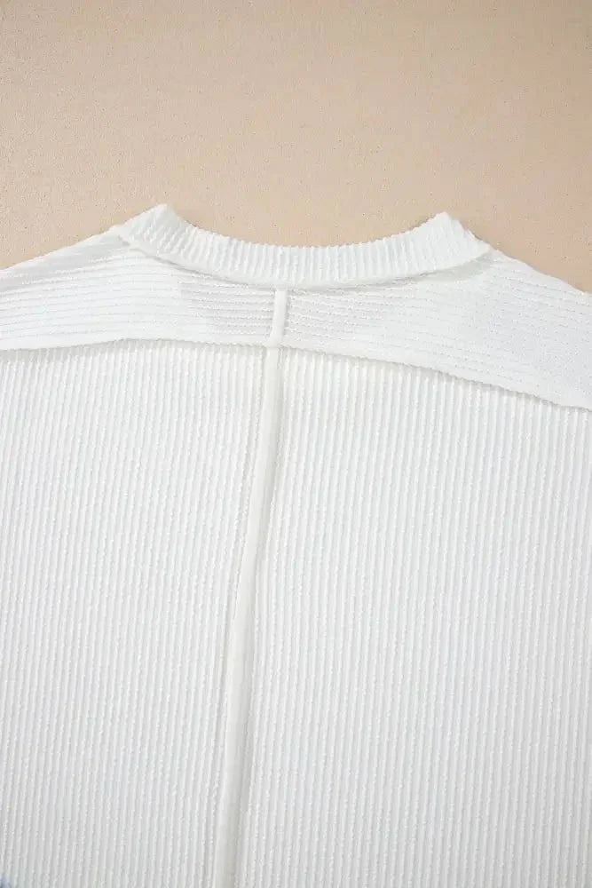 Casual Ribbed Short Sleeve Round Neck T-Shirt - Update AvenueT-ShirtsTrendsi100100902982189100100902982189e956d0e2 - 45db - 455a - b783 - a7e65e3911cb - Max - OriginWhite