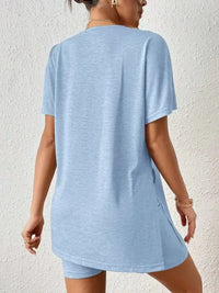Casual Round Neck T-Shirt and Shorts Set - Update AvenueDaily EssentialsTrendsi1001002997706831001002997706837c5db88da1754f9d80e0246f29e46555 - Max - OriginLight Blue