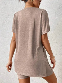Casual Round Neck T-Shirt and Shorts Set - Update AvenueDaily EssentialsTrendsi1001002997770211001002997770215a3572f26eb34c488e5a8283a8013839 - Max - OriginLight Brown