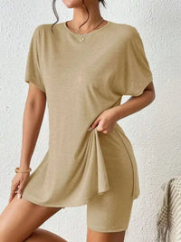 Casual Round Neck T-Shirt and Shorts Set - Update AvenueDaily EssentialsTrendsi10010029977897410010029977897446d00c26c7d14f8ca8a76ac49b5dd82a - Max - OriginKhaki