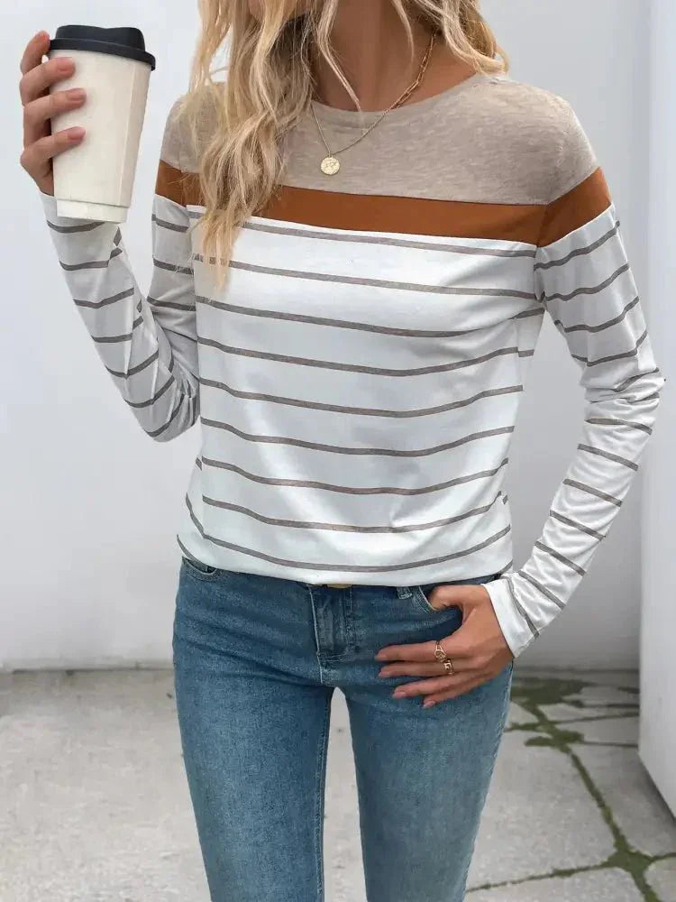 Casual Striped Long Sleeve Color Block T-Shirt - Update AvenueT-ShirtsTrendsi10010004928463110010004928463166698ce09c674288a9317766d24ce017 - Max - OriginKhaki