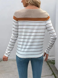 Casual Striped Long Sleeve Color Block T-Shirt - Update AvenueT-ShirtsTrendsi100100049284631100100049284631a023e4c97f314ceead1d3d08c18f8e15 - Max - OriginKhaki
