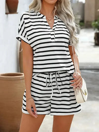 Casual Striped Short Sleeve Top and Shorts Two - Piece Set - Update AvenueDaily EssentialsTrendsi100100796717109100100796717109dc27fdb392ae46d7a5fccabfe71d2441 - Max - OriginStripe
