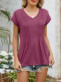 Casual V - Neck Pleated Front T-Shirt - Update AvenueT-ShirtsTrendsi1001008557211831001008557211832f30f256 - 55c9 - 4b14 - b59e - bf61da28f043 - Max - OriginDeep Purple