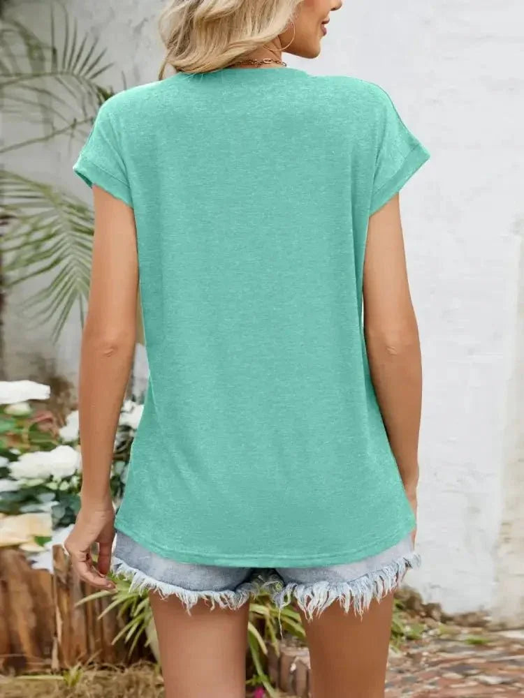 Casual V - Neck Pleated Front T-Shirt - Update AvenueT-ShirtsTrendsi10010085572169510010085572169514aed638 - e553 - 4333 - bcaf - 61c2728e40b3 - Max - OriginTurquoise
