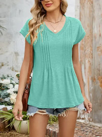 Casual V - Neck Pleated Front T-Shirt - Update AvenueT-ShirtsTrendsi10010085572169510010085572169518d6eb62 - 777f - 4dbf - a060 - db4e7c040548 - Max - OriginTurquoise