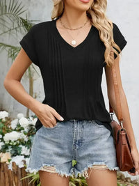 Casual V - Neck Pleated Front T-Shirt - Update AvenueT-ShirtsTrendsi100100855722193100100855722193cc4b9722 - b727 - 45d2 - 80ff - 355afc86b094 - Max - OriginBlack
