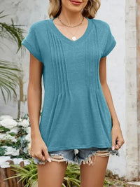 Casual V - Neck Pleated Front T-Shirt - Update AvenueT-ShirtsTrendsi100100855722623100100855722623bb751530 - 4399 - 4217 - bdba - 3d1f631ac2bb - Max - OriginTeal