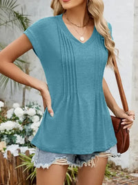 Casual V - Neck Pleated Front T-Shirt - Update AvenueT-ShirtsTrendsi100100855722623100100855722623102ca79e - 9957 - 4592 - b064 - 8df4ae3278d9 - Max - OriginTeal