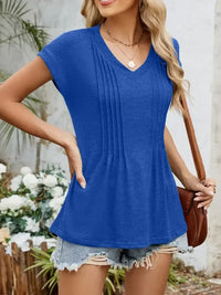 Casual V - Neck Pleated Front T-Shirt - Update AvenueT-ShirtsTrendsi100100855723104100100855723104fa44a512 - 6683 - 4c49 - bd44 - 6f88de8e6852 - Max - OriginRoyal Blue