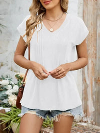Casual V - Neck Pleated Front T-Shirt - Update AvenueT-ShirtsTrendsi1001008557236511001008557236518fddcc7f - 2499 - 4f14 - afaf - 04958753a919 - Max - OriginWhite