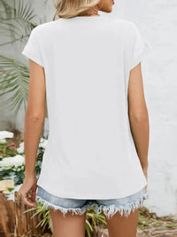 Casual V - Neck Pleated Front T-Shirt - Update AvenueT-ShirtsTrendsi10010085572365110010085572365109fe19e1 - 8d40 - 4df0 - 80f9 - 87b1bdece69f - Max - OriginWhite