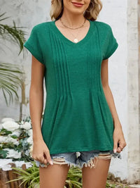 Casual V - Neck Pleated Front T-Shirt - Update AvenueT-ShirtsTrendsi10010085572685910010085572685990481c06 - 5df6 - 4a21 - 8500 - 113651d68fdb - Max - OriginDark Green
