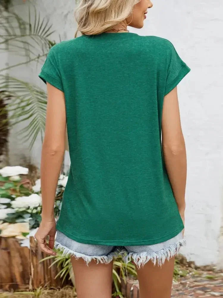Casual V - Neck Pleated Front T-Shirt - Update AvenueT-ShirtsTrendsi1001008557268591001008557268599dabd3be - df98 - 48a7 - a7c4 - bcde3a118bd1 - Max - OriginDark Green