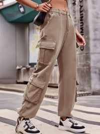 Casual Wide Leg Cargo Jeans