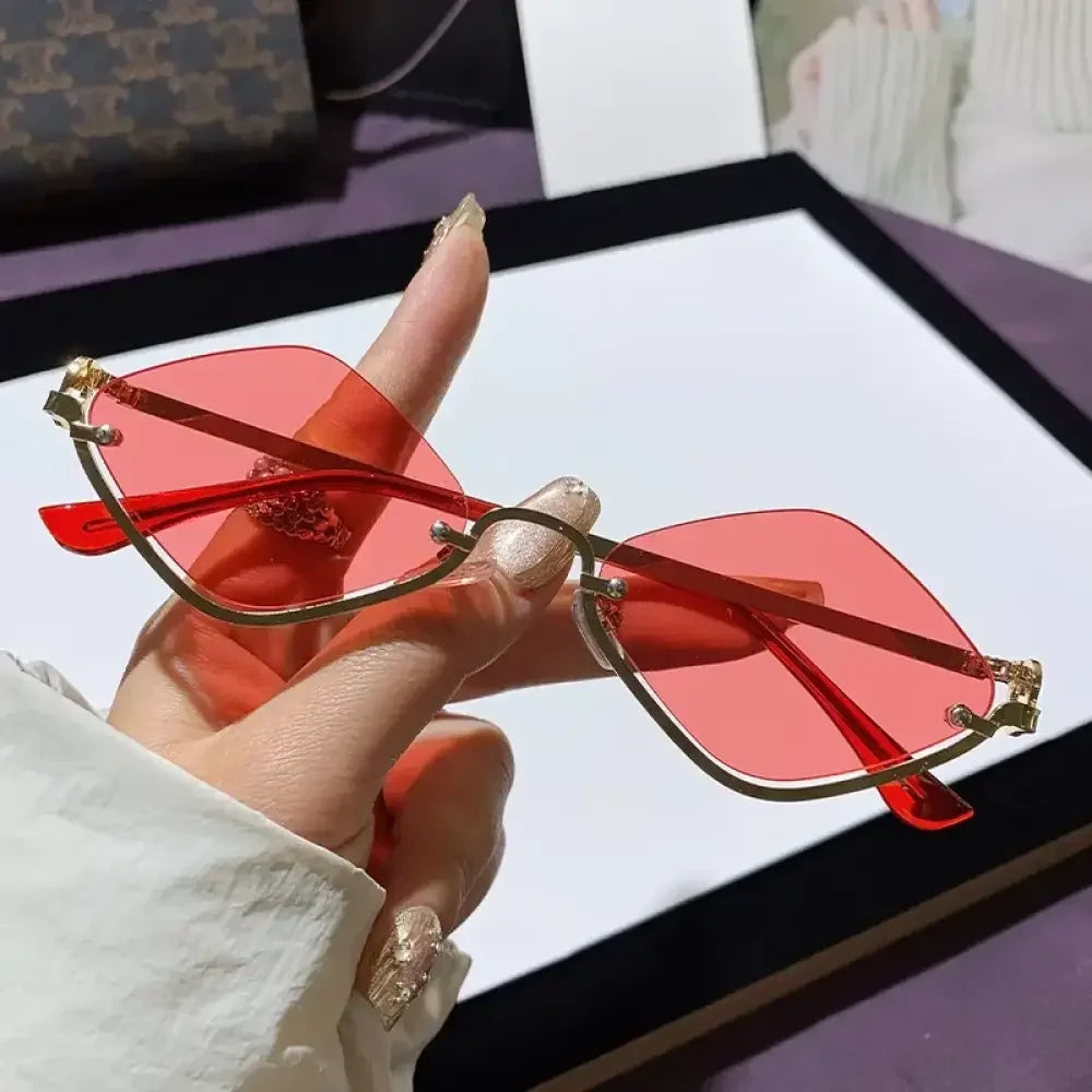 Cat Eye Sunglasses with Gold Metal Frame