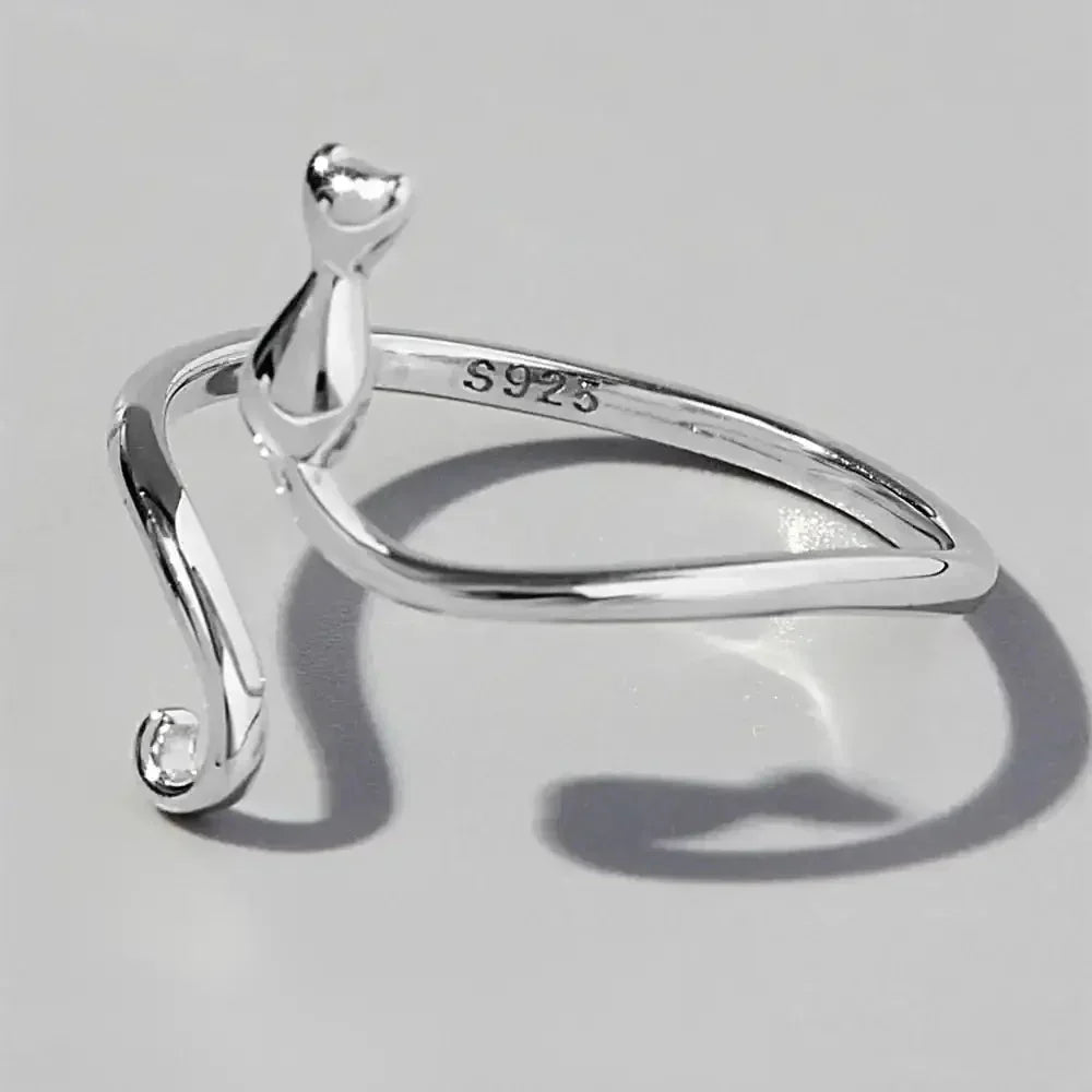 Cat Shape 925 Sterling Silver Ring - Update AvenueRingTrendsi100500675391628100500675391628Cat Shape 925 Sterling Silver RingSilver