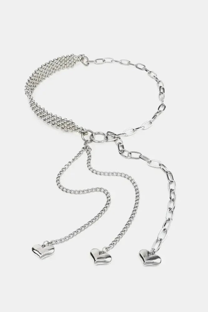 CCB Bead Heart Charm Belt - Update AvenueTrendsi101300770038370101300770038370CCB Bead Heart Charm BeltSilver