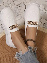 Chain Detail Mesh Slip-Ons