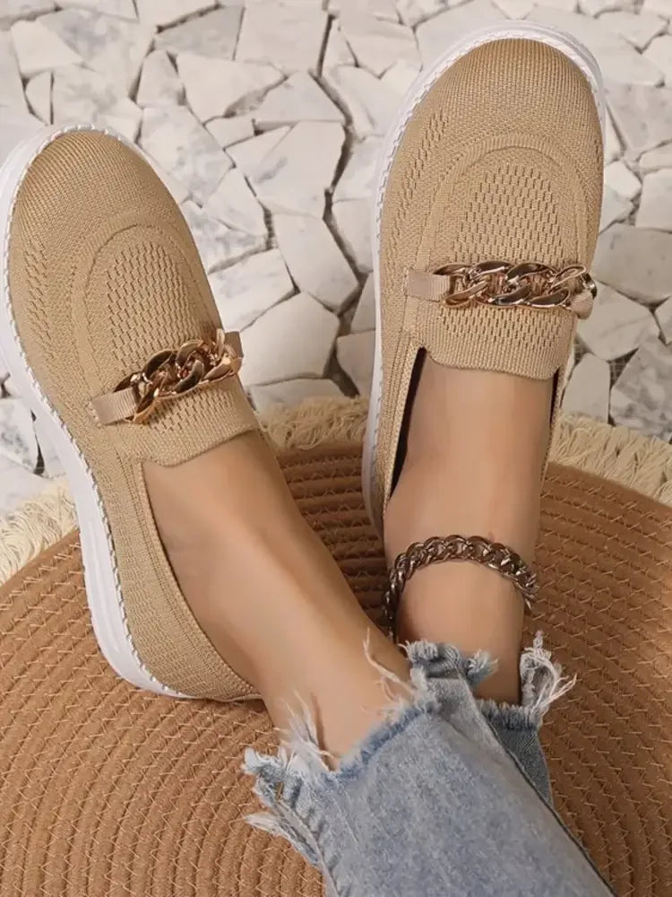 Chain Detail Mesh Slip-Ons
