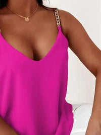 Chain Strap V - Neck Tank Top - Update AvenueTrendsi1001003730934891001003730934893facabdf - 5e4c - 4672 - 96e0 - 0f2079000566 - Max - OriginRose Red
