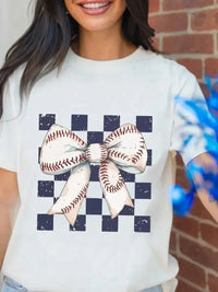 Checkered Bowknot Graphic Crew Neck T Shirt - Update AvenueT-ShirtsTrendsi100100094899504100100094899504e0226680ea4a4c49b7c066281cd73677 - Max - OriginWhite